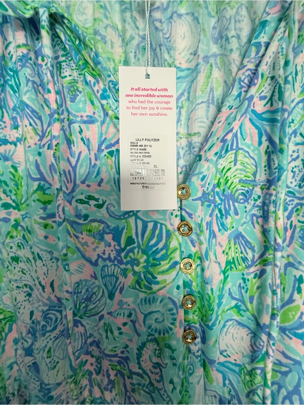 Lilly Pulitzer Malone Maxi Dress XL Blue Soleil It To Me NWT Tiered Floral - Picture 5 of 6